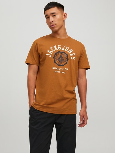 Camiseta de maga corta JJELOGO Mostaza