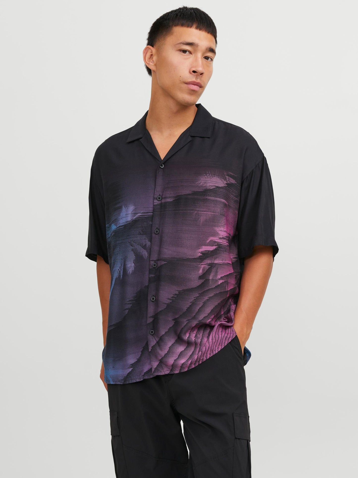 Camisa estampado playa JCOCAPSULE Negro