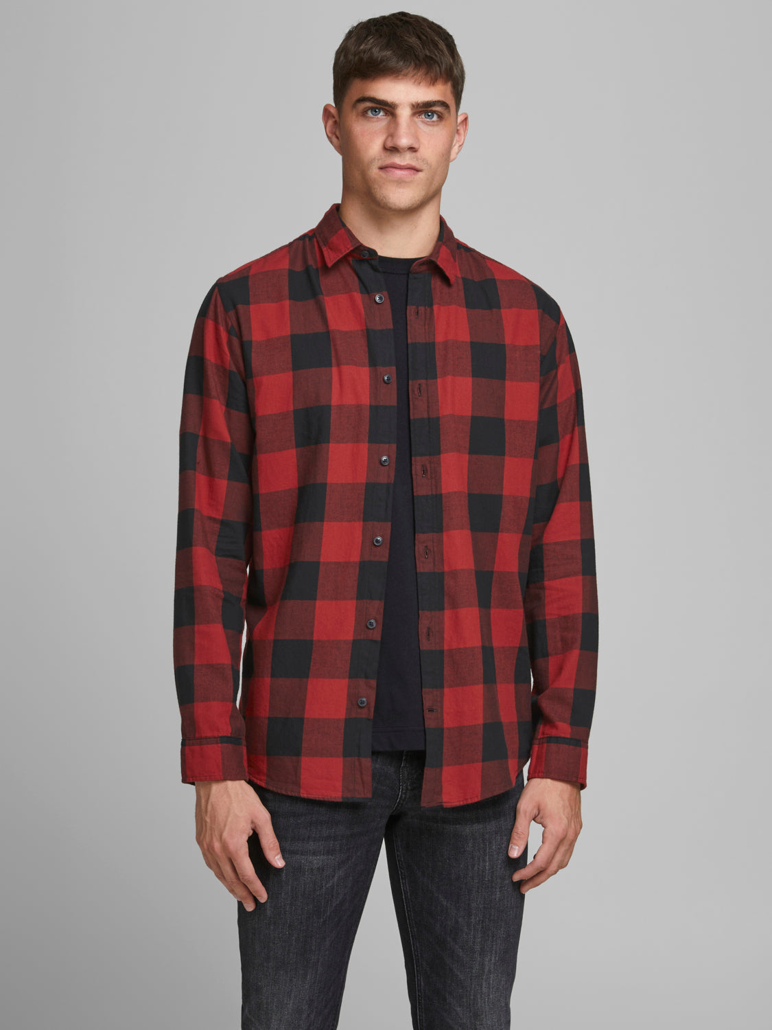 Camisa de cuadros rojos y negros JJEGINGHAM