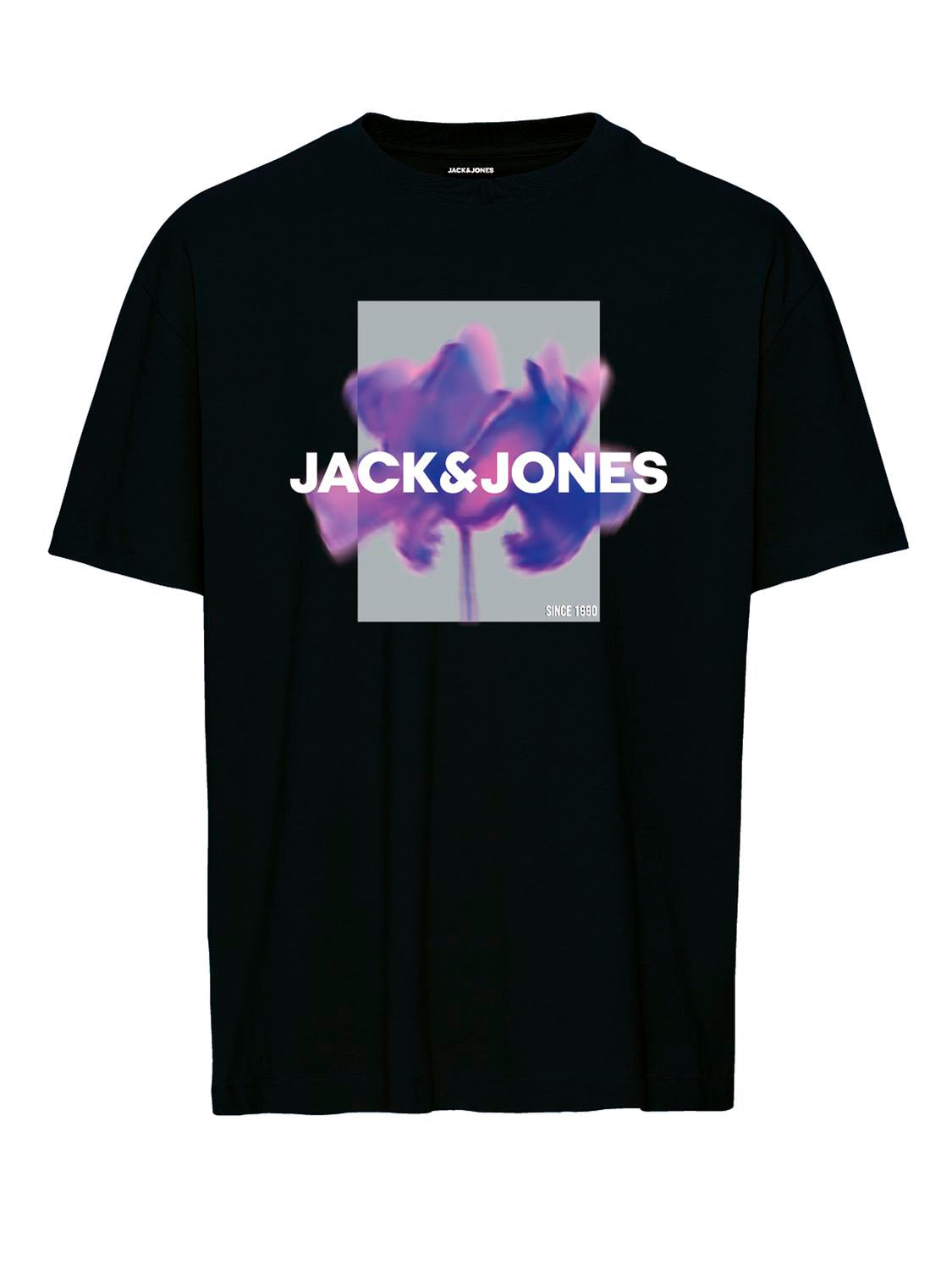 Camiseta estampada con logo negra - JCOFLORALS