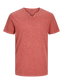 Camiseta manga corta con botones rojo - JJESPLIT