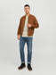Chaqueta bomber efecto suede marrón - JJEROCKY
