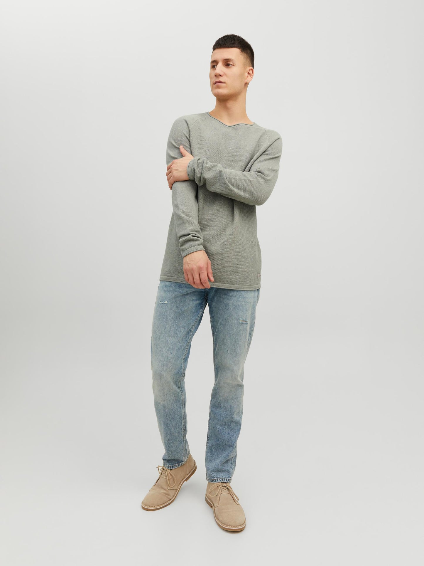 Jersey básico de manga larga gris - JJEHILL