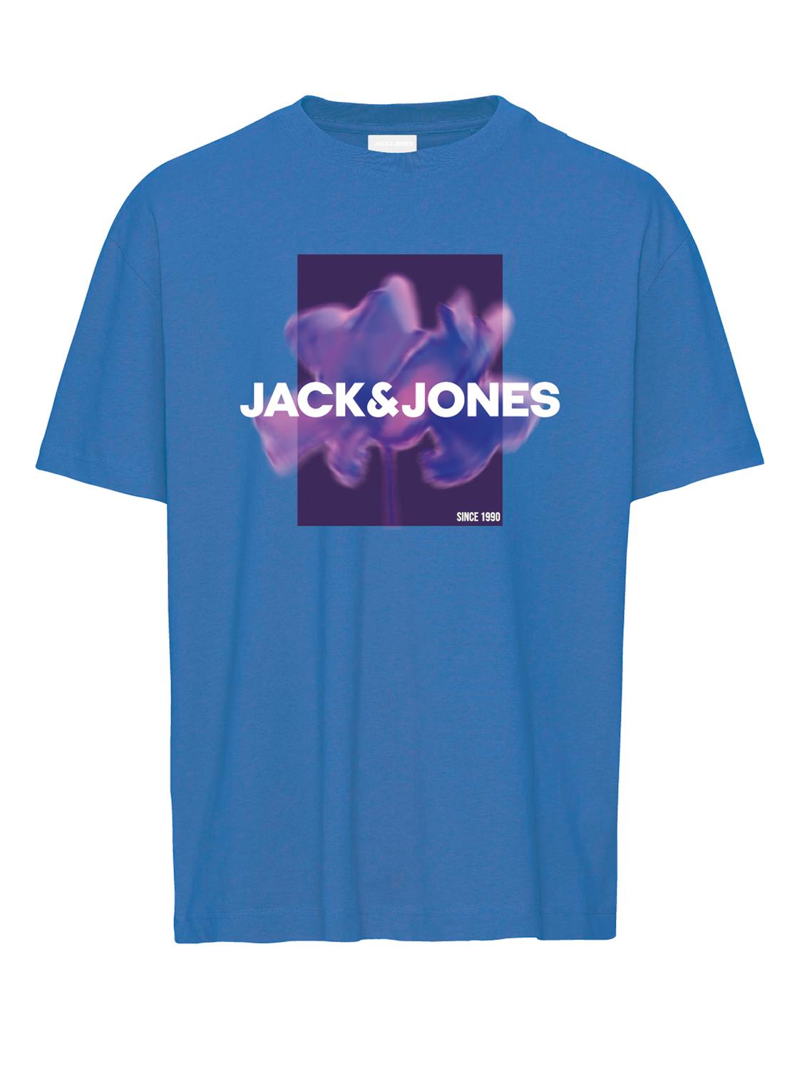 Camiseta estampada con logo azul - JCOFLORALS