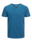 Camiseta de manga corta de algodón JJESPLIT - Azul