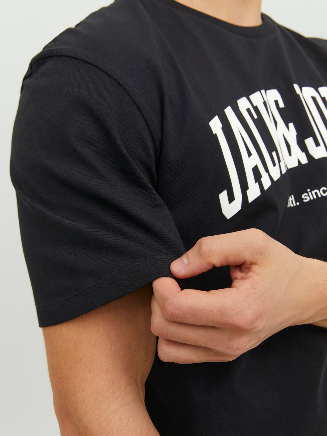 Camiseta de manga corta con logo JJEJOSH - Negro
