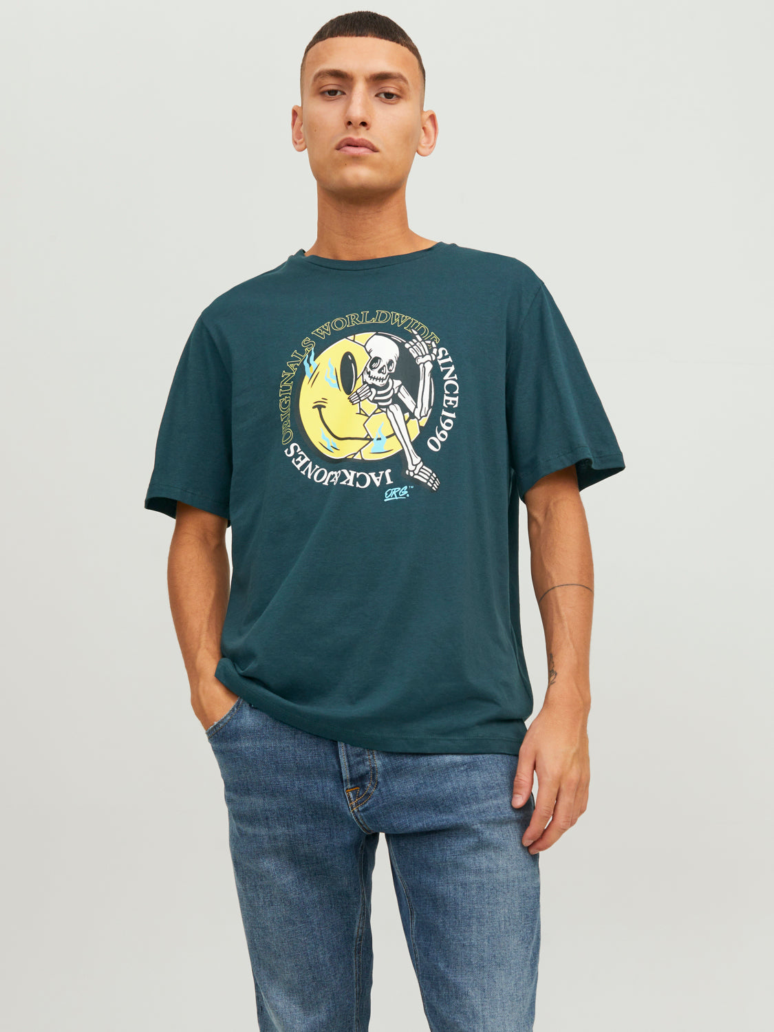 Camiseta de manga corta- JORAFTERLIFE Verde oscuro