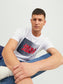 Camiseta de manga corta con logo- JJECORP Blanco