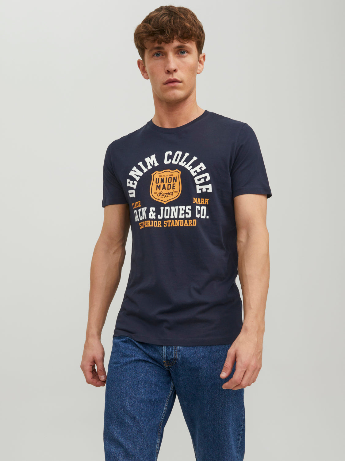 Camiseta de manga corta JJELOGO - Azul marino