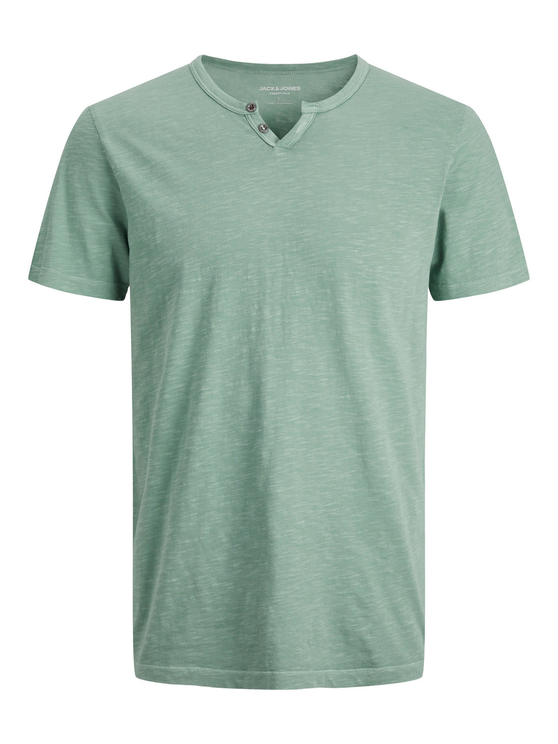 Camiseta de manga corta con cuello de pico verde SPLIT