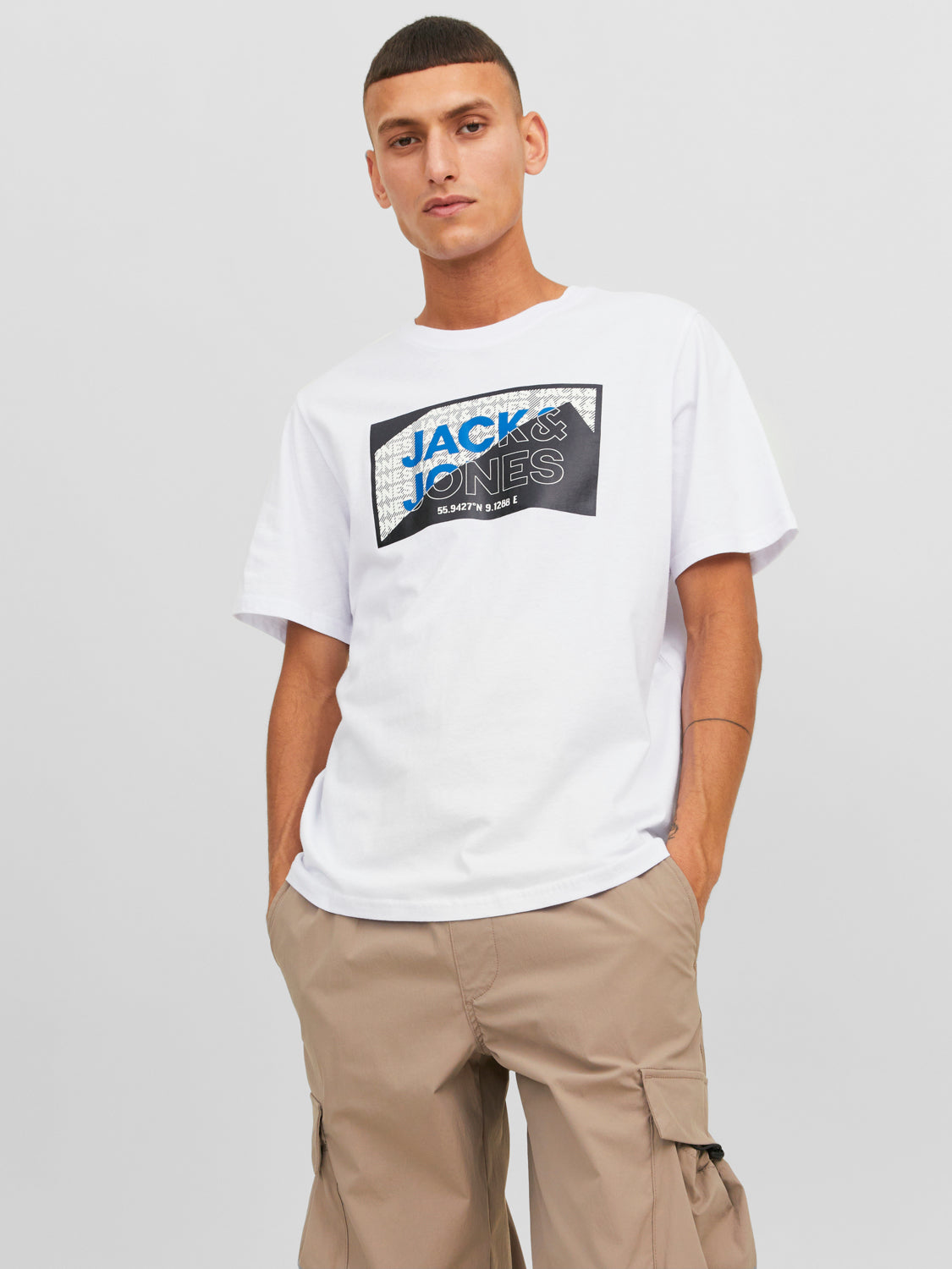 Camiseta manga corta- JCOLOGAN Blanco