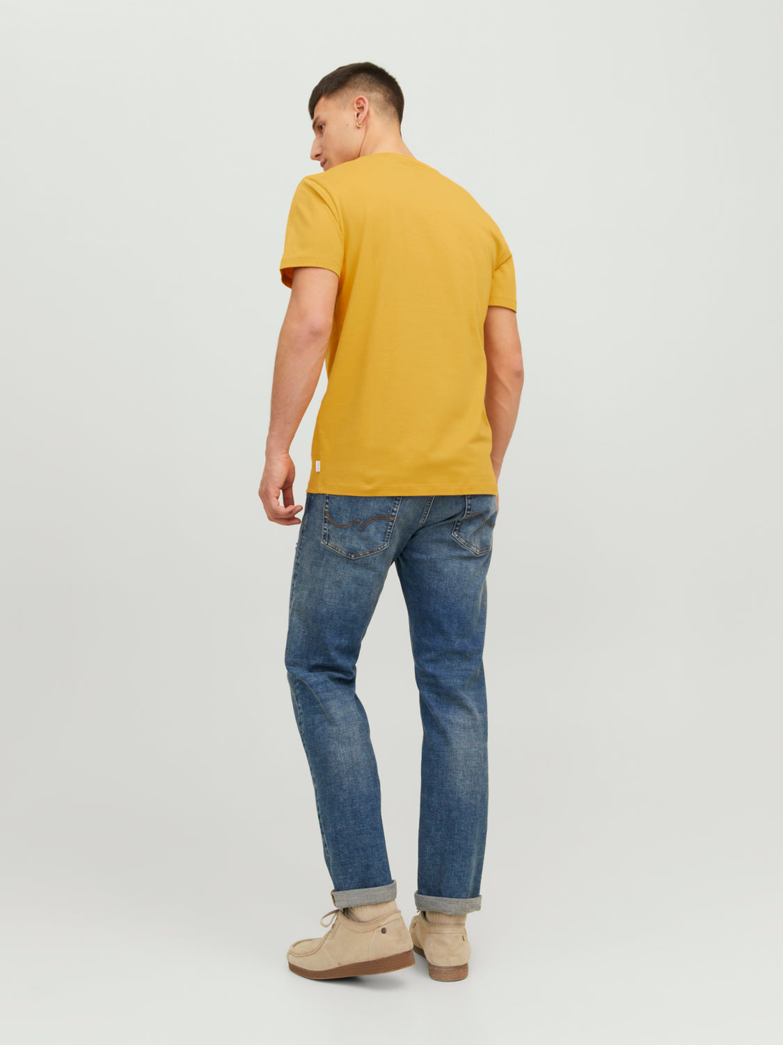 Camiseta básica manga corta amarilla - JJEORGANIC
