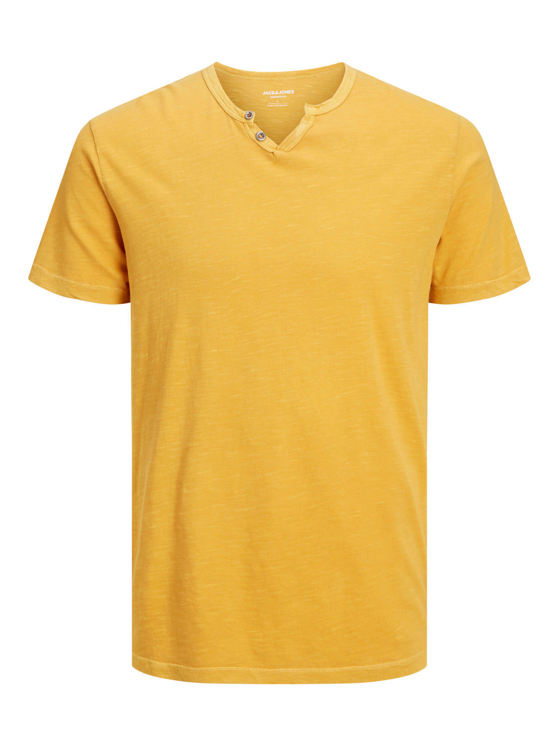 Camiseta de manga corta de algodón JJESPLIT - Amarillo
