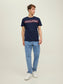 Camiseta de manga corta con logo azul marino - JJECORP