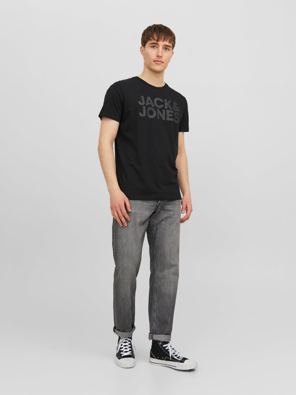 Camiseta de manga corta- JJECORP Negro