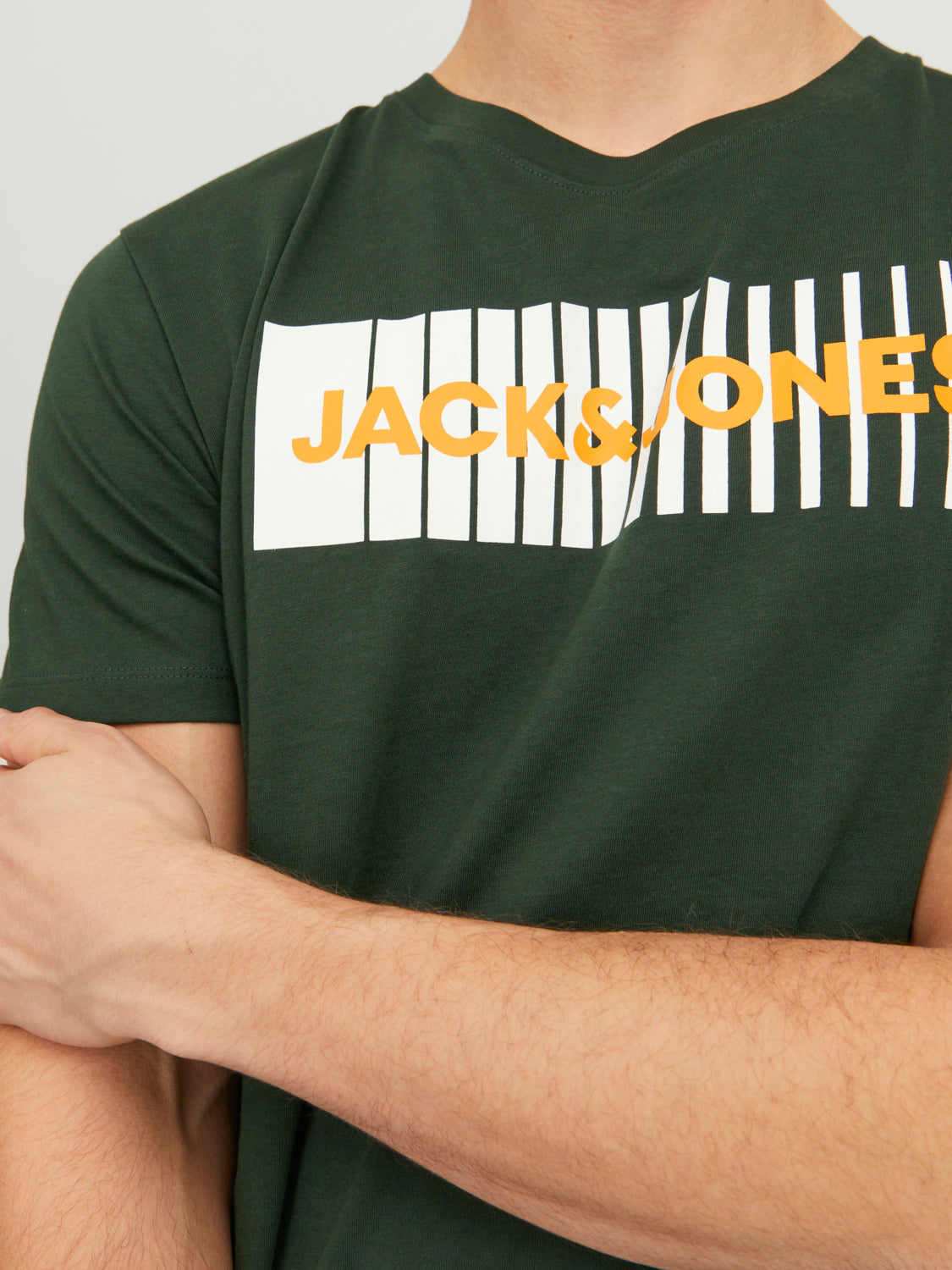Camiseta manga corta con logo verde oscura - JJECORP