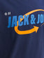 Camiseta manga corta azul marino con logo - JCOBLACK