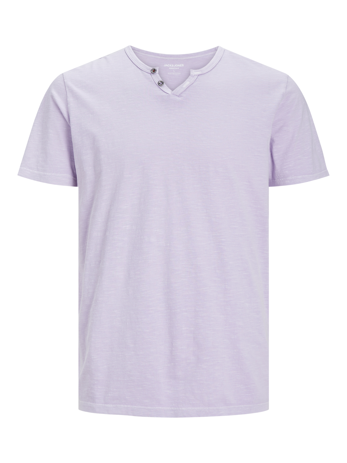 Camiseta cuello pico con botones violeta - JJESPLIT