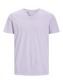 Camiseta cuello pico con botones violeta - JJESPLIT