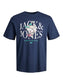 Camiseta de manga corta- JORAFTERLIFE Azul marino