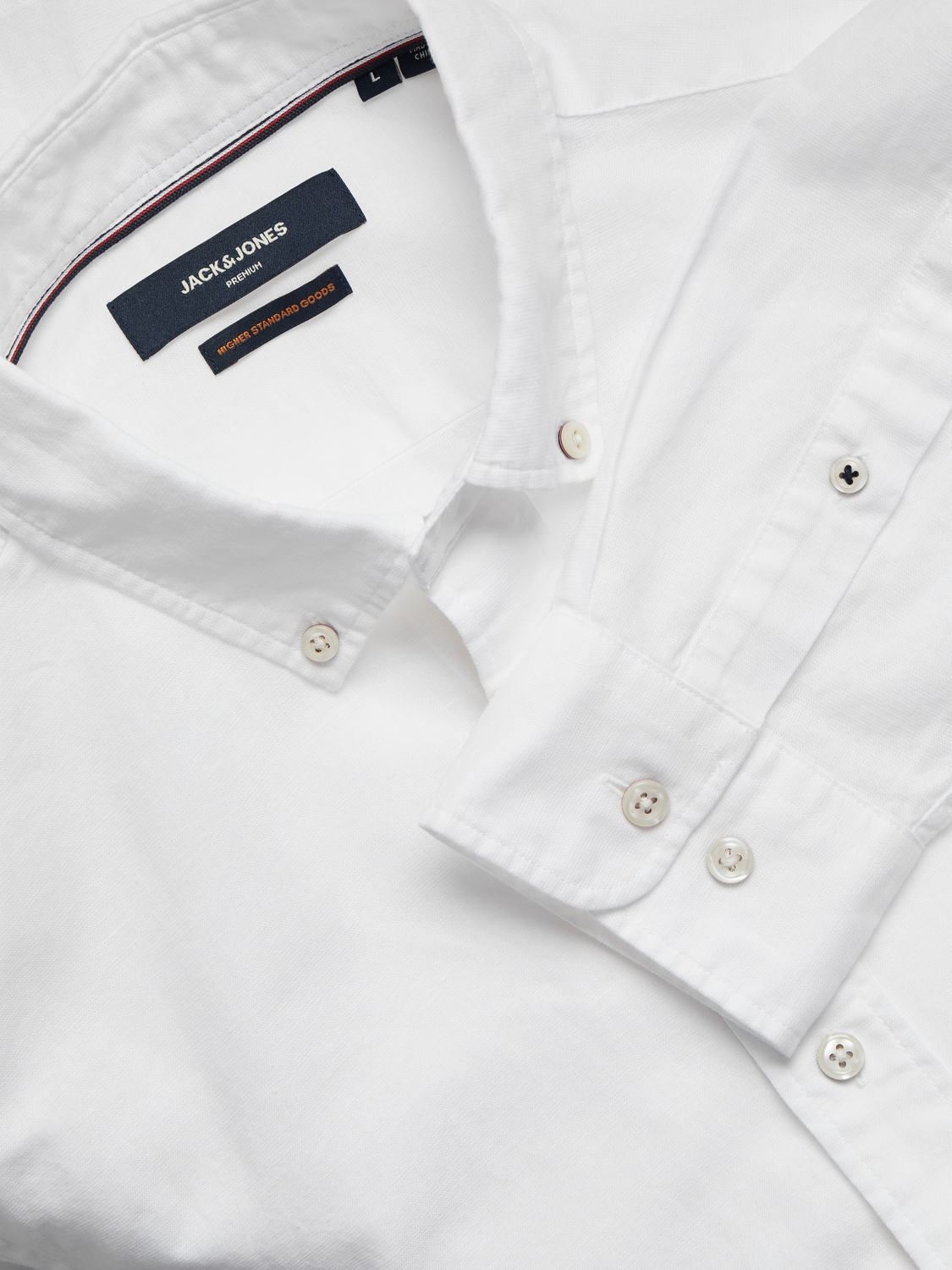 Camisa lino blanca -JPRBLUSUMMER