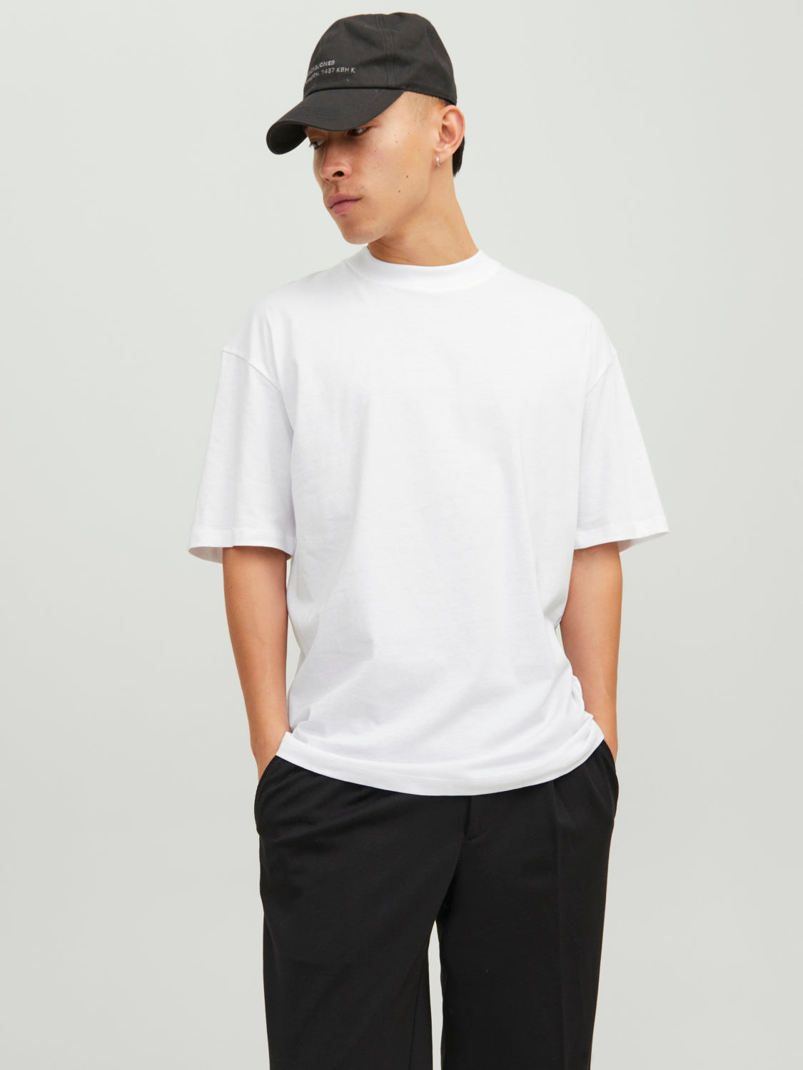Camiseta de manga corta de algodón JJETIMO - Blanco