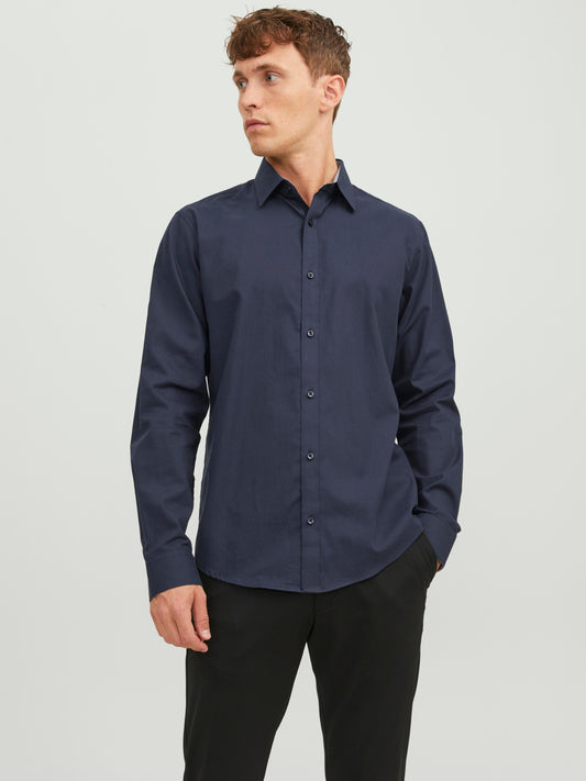 Camisa manga larga azul marino - JPRBLABELFAST