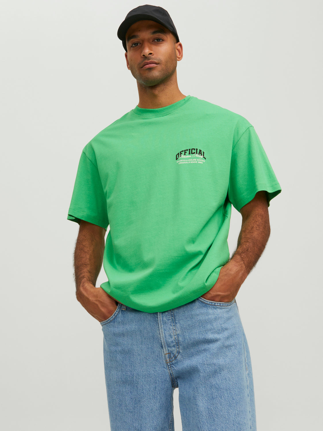 Camiseta de manga corta con estampado trasero verde - JORBRINK STUDIO BACK TEE SS CREW NECK
