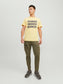 Camiseta de manga corta de algodón JCOSPIRIT - Amarillo