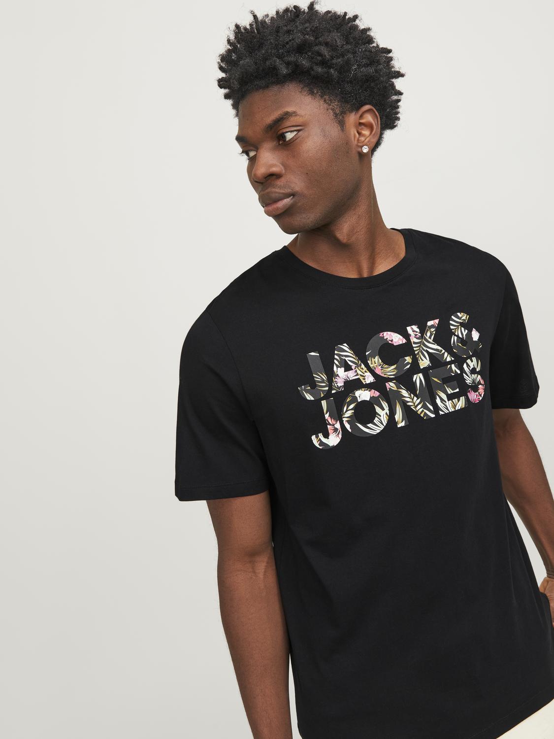 Camiseta manga corta con logo negra - JJEJEFF