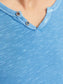 Camiseta cuello partido con botones azul - JJESPLIT