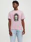 Camiseta manga corta con estampado rosa  - JORHEAVENS